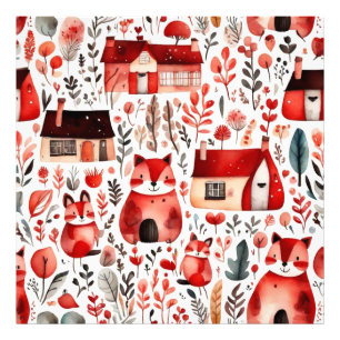 Foto Casas vermelhas e casas Folha de Papel