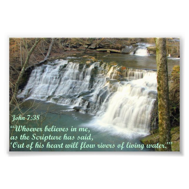 Foto Cascata com John 7:38 (Frente)