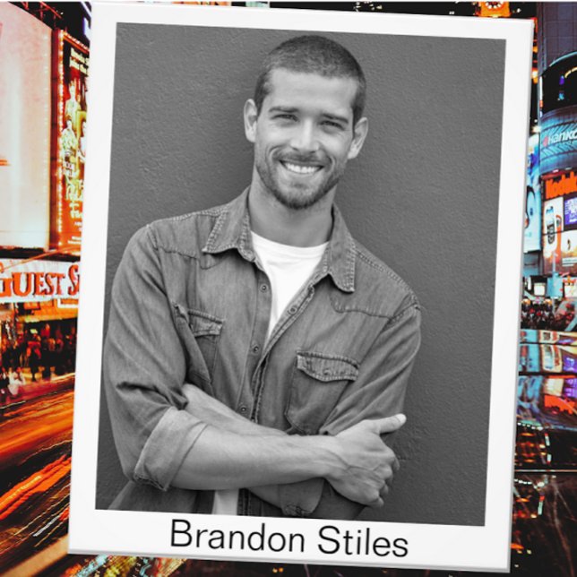 Foto Casting Call Headshots 8x10 Black White Conversion (Black and white actor headshots for theatrical auditions, stage plays, casting calls standard layout)