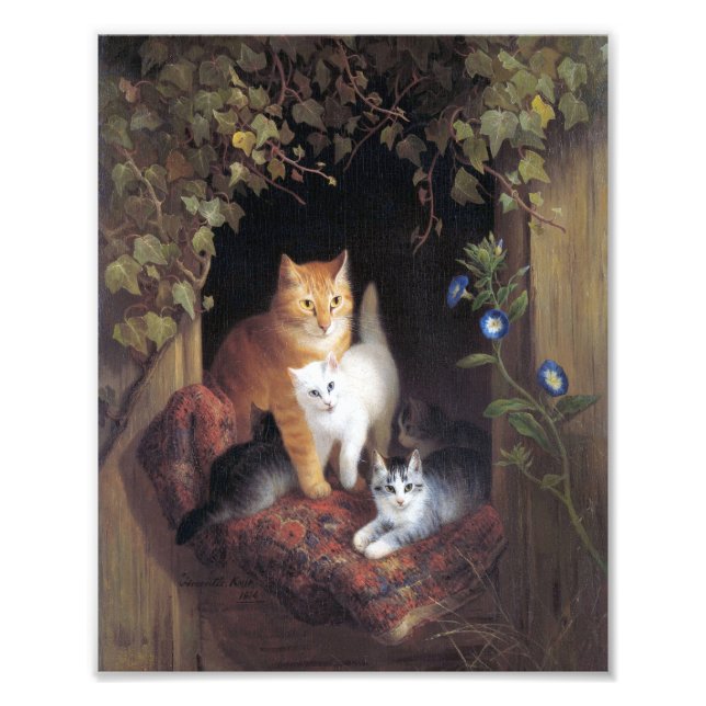 Foto Cat Family e Ivy Leaf por Henriette Ronner-Knip (Frente)