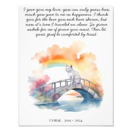 Foto Cat Memorial Gift Pet Loss Simpatia Poem