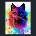 Foto Cat Trippy Psychedelic Pop Art<br><div class="desc">Retrato de Pop de Arte Psicodélica em Tintas Coloridas. Ilustração vetorial originalCopyright BluedarkArt The ChameleonArt.</div>