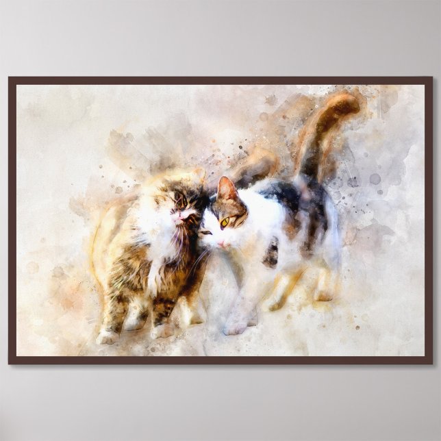 Foto Cats Best Friends Forever Watercolor (Criador carregado)