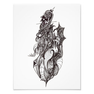 Foto Cavaleiro de asa, desenho de tinta, ampliação de f