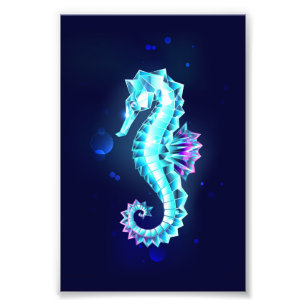Foto Cavalo de Gelo Cristal em Fundo Azul