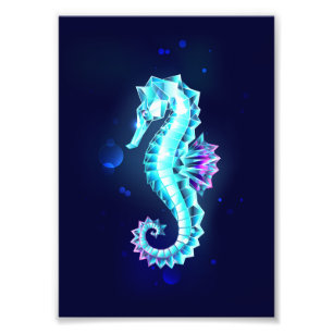 Foto Cavalo de Gelo Cristal em Fundo Azul