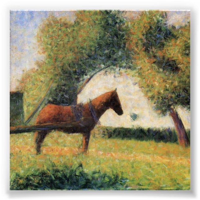 Foto Cavalo e Carrinho por Georges Seurat (Frente)