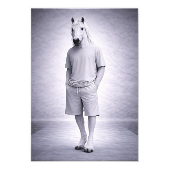 Foto Cavalo Mínimo em Roupa Moderna Casual (Frente)
