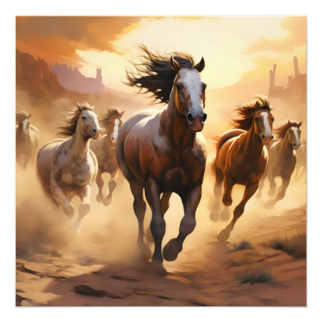Foto Cavalos no Deserto (Frente)