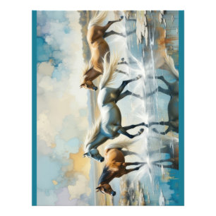 Foto Cavalos selvagens aquarela