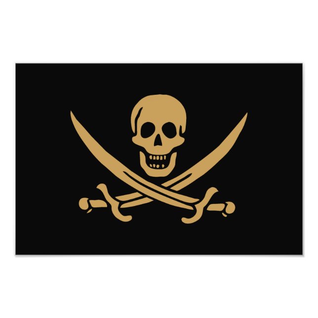 Foto Caveira e Cutelo de Ouro Asteca Pirata Calico Jack (Frente)