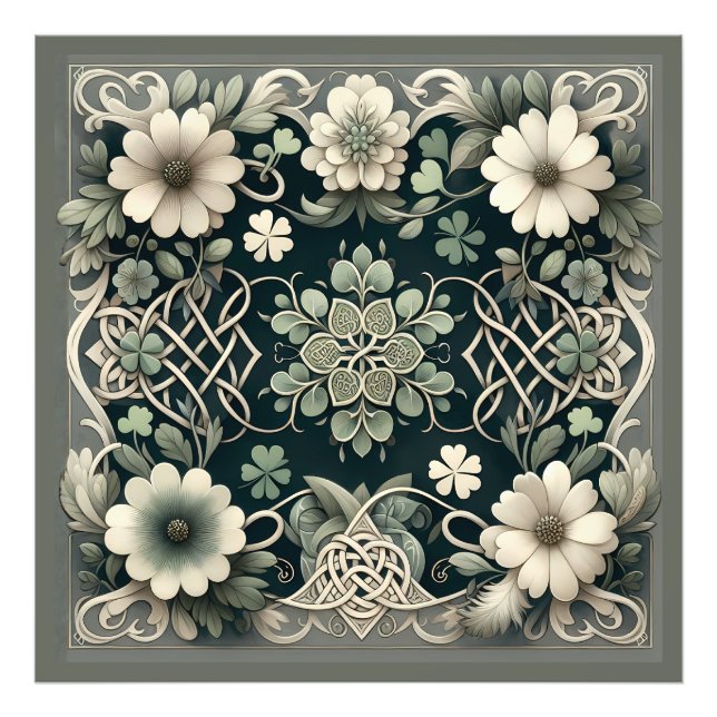 Foto Celtic Clover Floral Charm (Frente)