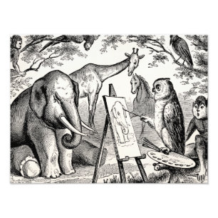 Foto Cena da selva dos 1800s do elefante da pintura da