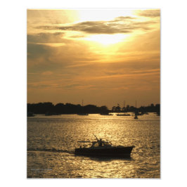 Foto Cena do Barco do Porto Tarde da Noite Sol Atrás da