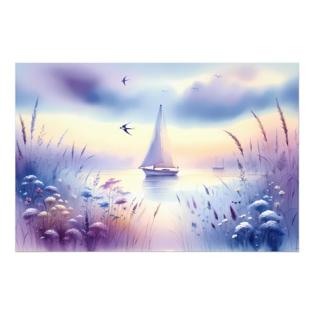 Foto Cena Pastel de Barco à Vela Costeira Sonhadora (Frente)