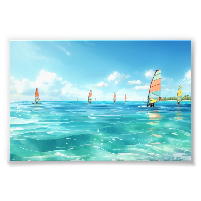 Foto Cena Tranquila de Windsurf (Frente)