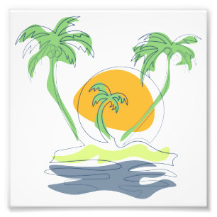 Foto Cenário de praia de ilha tropical. Árvore de palme