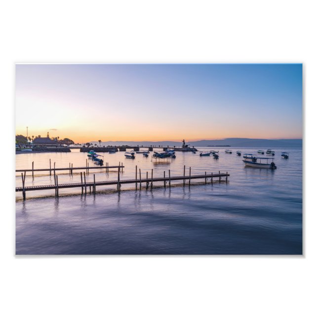 Foto cenas de madrugada do lago em capala méxico (Frente)