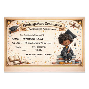 Foto Certificado de Graduação de Jardim de Infância Div