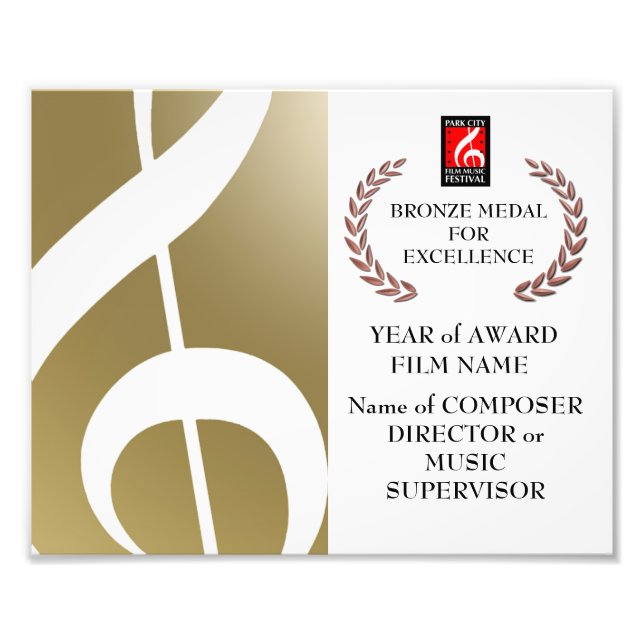 Foto Certificado de Prêmio de bronze (Frente)