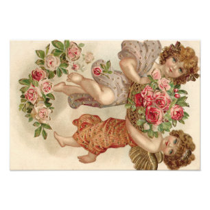Foto Cesto de Anjo Querubim Cupido Rosas Rosa