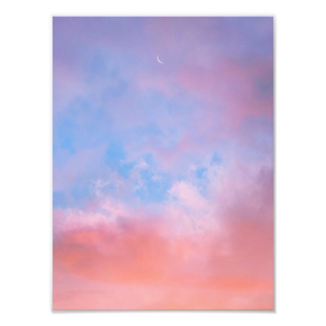 Foto céu estético em nuvem, crista de luz pastel (Frente)