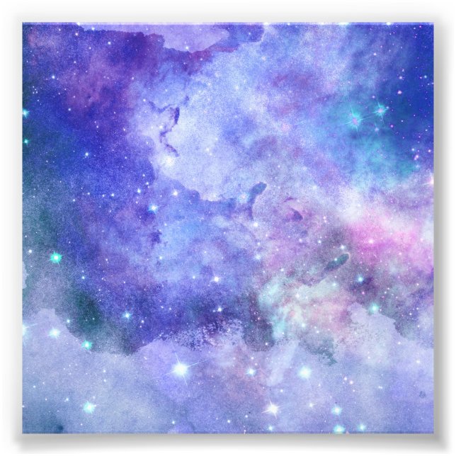 Foto Céu Estrelado de Aquarela Roxa Amante do Espaço Ga (Frente)