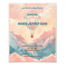 Chá de fraldas de Aquarela do Balão de Ar Quente