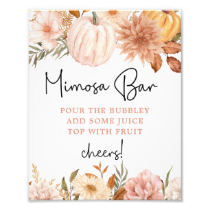 Foto Chá de fraldas de queda de Boho Pumpkin Mimosa Bar