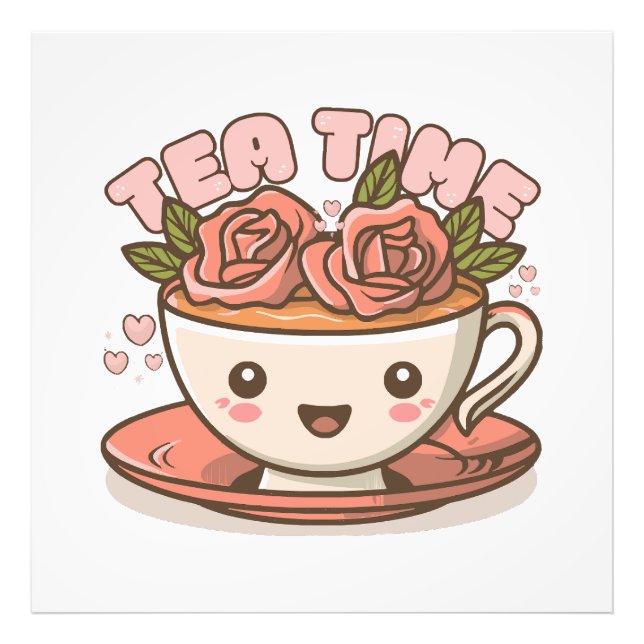 Foto Chá Rosa Hora do Chá Kawaii (Frente)