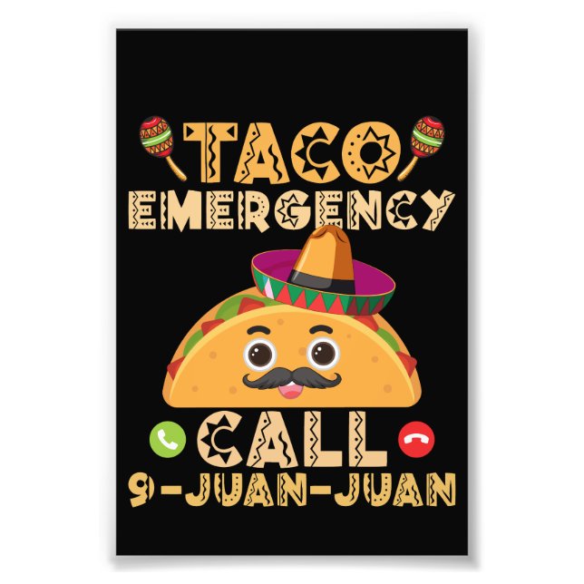 Foto Chamada de Emergência de Taco Engraçado Cinco de M (Frente)