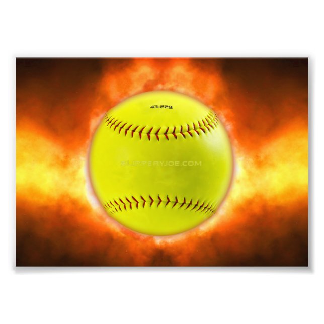 Foto Chamas de bola de fogo de softball amarelo do Slip (Frente)