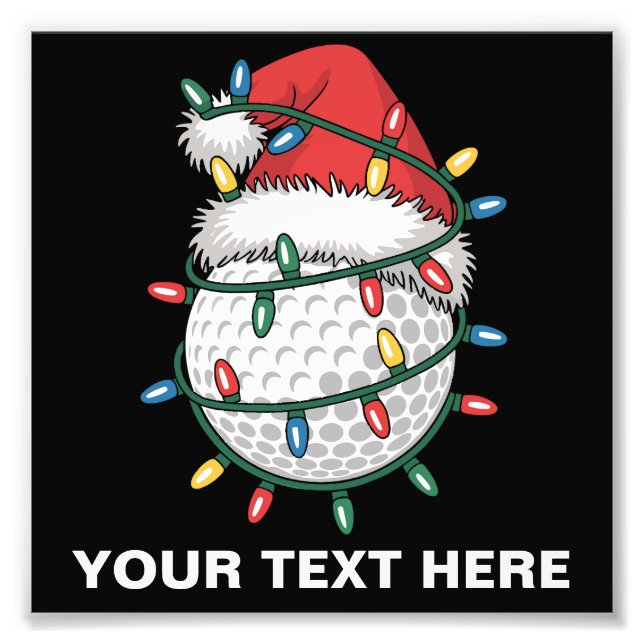 Foto Chapéu de Papai Noel com Bolas de Golfe Personaliz (Frente)
