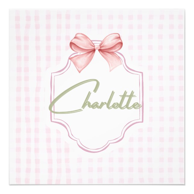 Foto Charlotte Personalizada Arco Rosa & Gingham Impres (Frente)