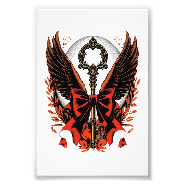 Foto Chave do Arco Gótico Velvet com Asas e Lua (Frente)