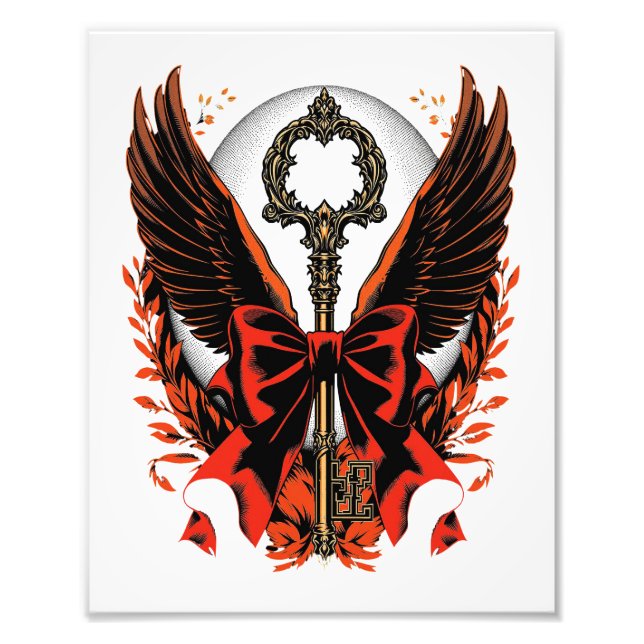 Foto Chave do Arco Gótico Velvet com Asas e Lua (Frente)