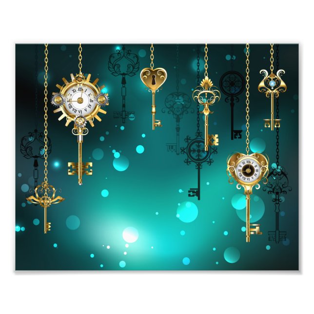 Foto Chaves de Esqueleto Anticas em Fundo Verde (Frente)