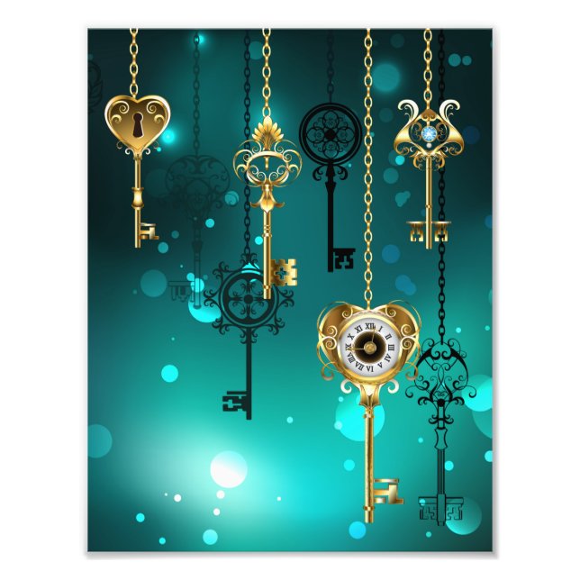 Foto Chaves de Esqueleto Anticas em Fundo Verde (Frente)