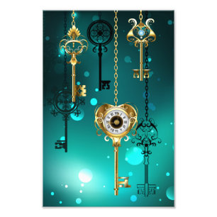 Foto Chaves de Esqueleto Anticas em Fundo Verde