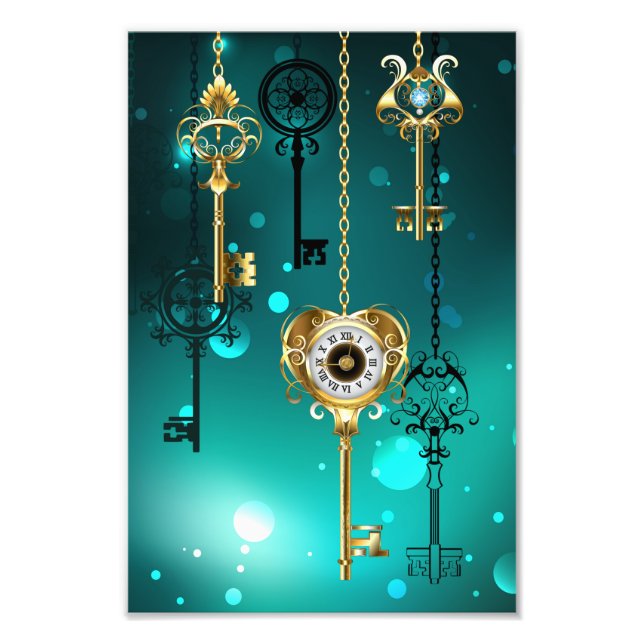 Foto Chaves de Esqueleto Anticas em Fundo Verde (Frente)