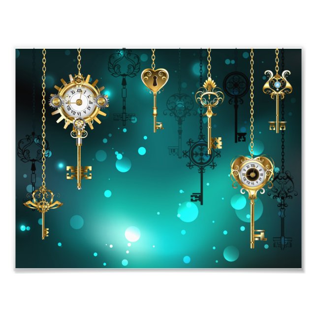 Foto Chaves de Esqueleto Anticas em Fundo Verde (Frente)