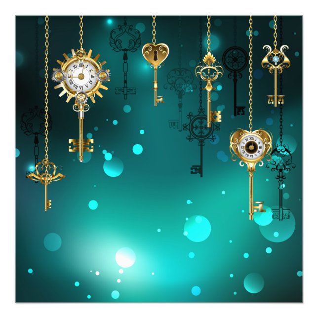 Foto Chaves de Esqueleto Anticas em Fundo Verde (Frente)