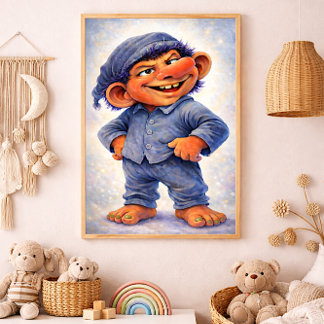 Foto Cheeky Woodland Troll Boy Cozy Fairytale 