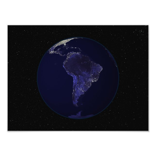 Foto Cheio Terra à noite mostrando as luzes 6 da cidade (Frente)