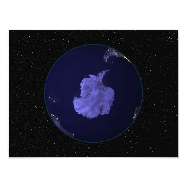 Foto Cheio Terra à noite mostrando luzes da cidade 7 (Frente)