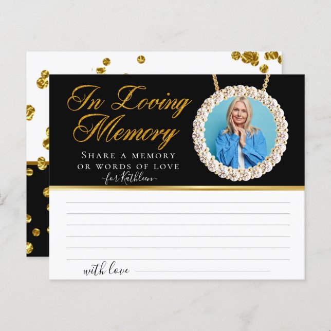 Foto Chic Elegante Compartilhar uma Placa Funeral  (Frente/Verso)