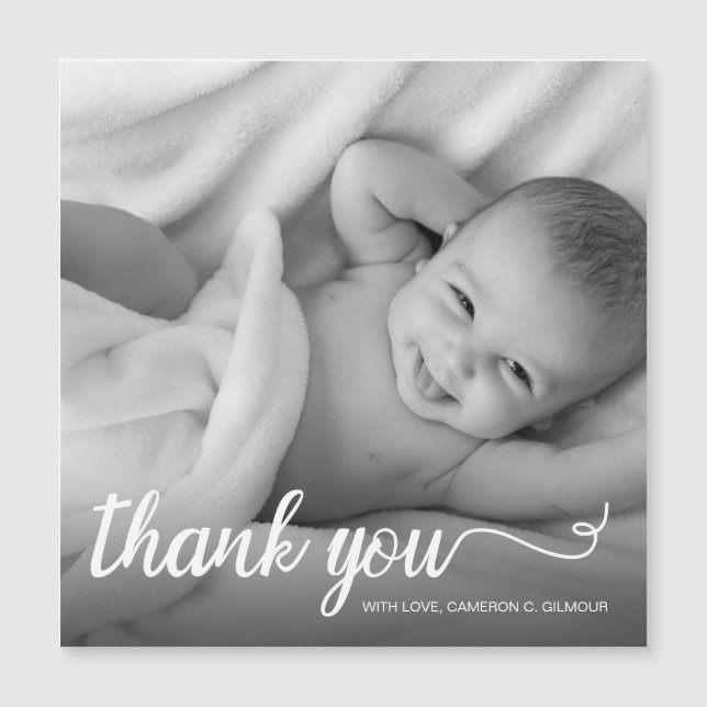 Foto Chic Obrigado Script Do Bebê (Frente)