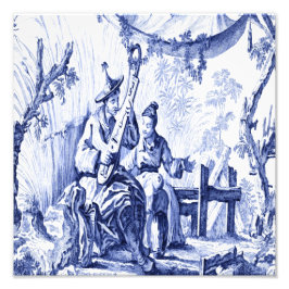 Foto Chinoiserie chinesa azul e branca oriental