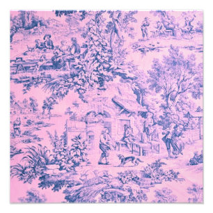 Foto Chinoiserie Russa Rococo - Toile Rosa Francês