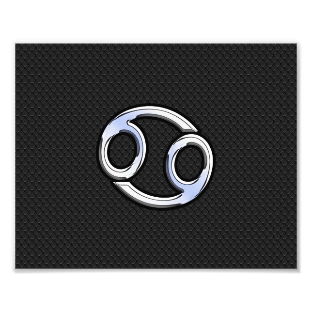 Foto Chrome Like Cancer Sinal Zodiac em Preto (Frente)